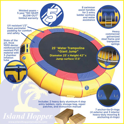 Island Hopper 25' Giant Jump Water Trampoline