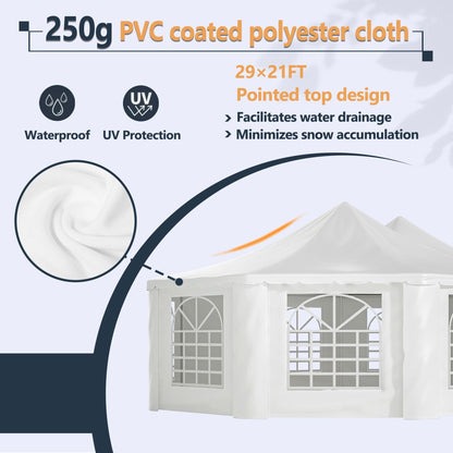 PVC coated polyester cloth with pointed top design for a gazebo, featuring waterproof and UV protection.