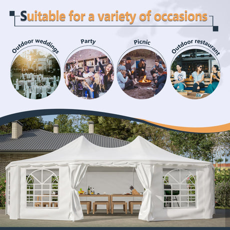 [29X21FT] Extra Large Heavy-Duty Outdoor Waterproof Party, Wedding Tent With Steel Frame (SAK53821)