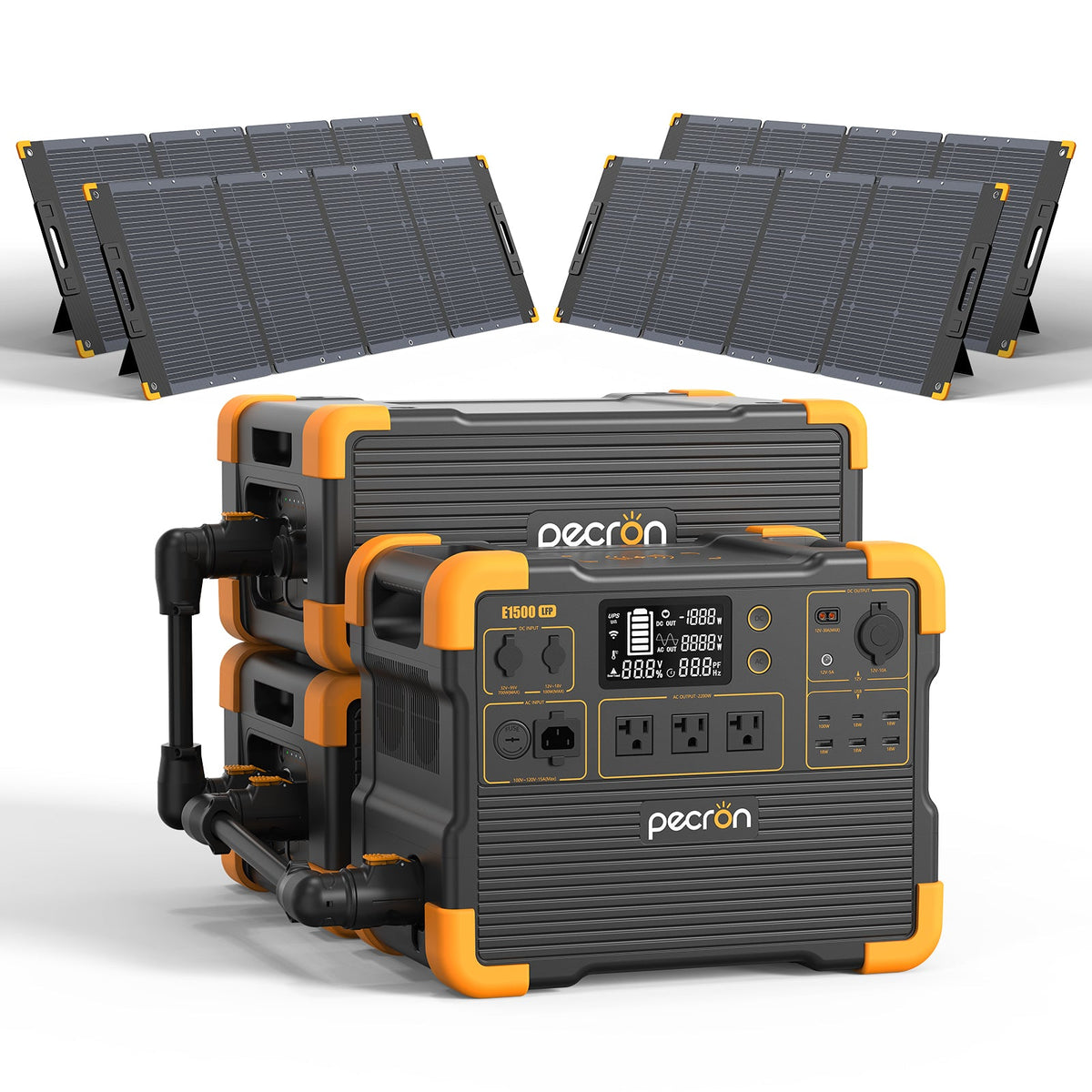 PECRON E1500LFP Solar Generator Kit – 2200W, 1536Wh LiFePO4 Power Station
