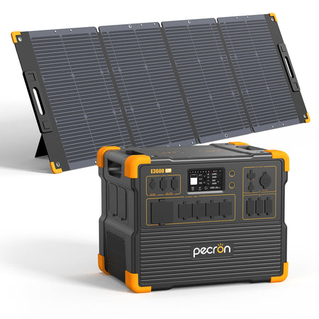 PECRON E3600LFP with 6x300W solar panels charging in sunlight

