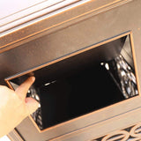 40″ Outdoor Double-Bucket Cast Aluminum Commercial Trash Can with Ashtray