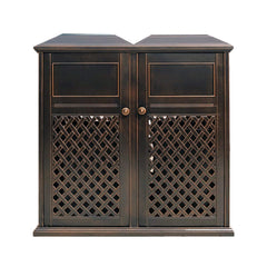 40″ Outdoor Double-Bucket Cast Aluminum Commercial Trash Can with Ashtray