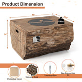 40″ Rectangular Propane Fire Pit Table with Volcanic Rocks & Gas Kit (50K BTU)