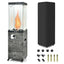 Outdoor patio heater with decorative elements on a white background