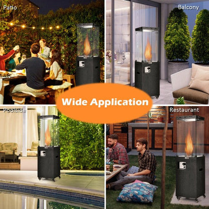 41,000 BTU Outdoor Propane Gas Patio Heater W/ Lockable Wheels (98052550)