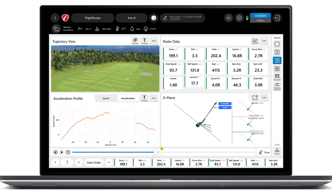 FlightScope Mevo+ Pro Package & Face Impact Location Add-On Bundle