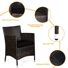 Wicker chair with features highlighted on a white background