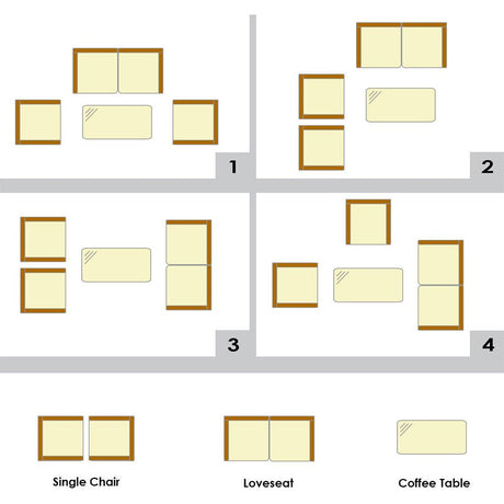 4‑Piece Outdoor Rattan Patio Furniture Set with Cushions & Coffee Table