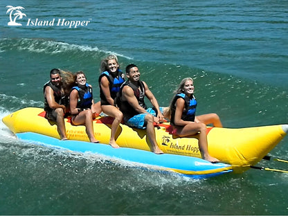 Island Hopper 5 Person Inflatable Banana Boat Towable Tube
