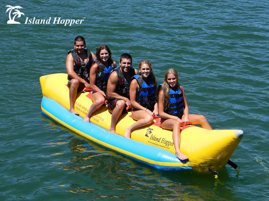 Island Hopper 5 Person Inflatable Banana Boat Towable Tube