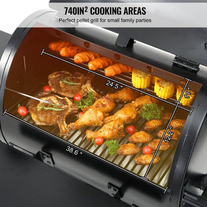 53" Heavy Duty Portable Wood Pellet BBQ Grill With Cart