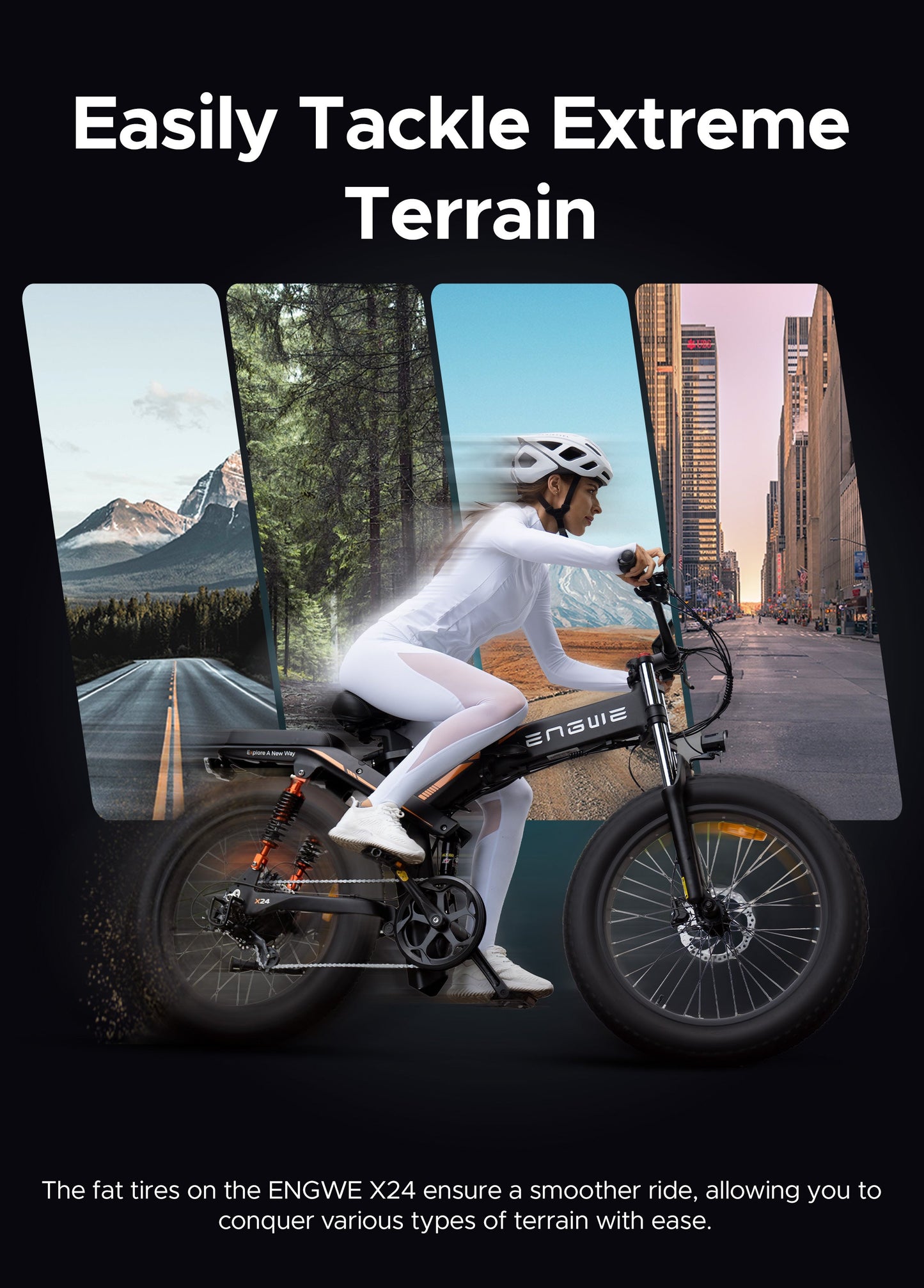 Engwe X24 Electric Bike - 1200W Fat Tire, Triple Suspension, 93 Miles