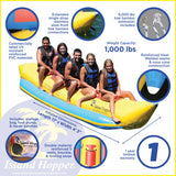 Island Hopper 5 Person Inflatable Banana Boat Towable Tube