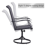 5‑Piece Outdoor Patio Rattan Dining Set with Swivel Armchairs