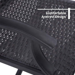 5‑Piece Outdoor Patio Rattan Dining Set with Swivel Armchairs