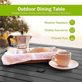 5‑Piece Outdoor Patio Rattan Dining Set with Swivel Armchairs