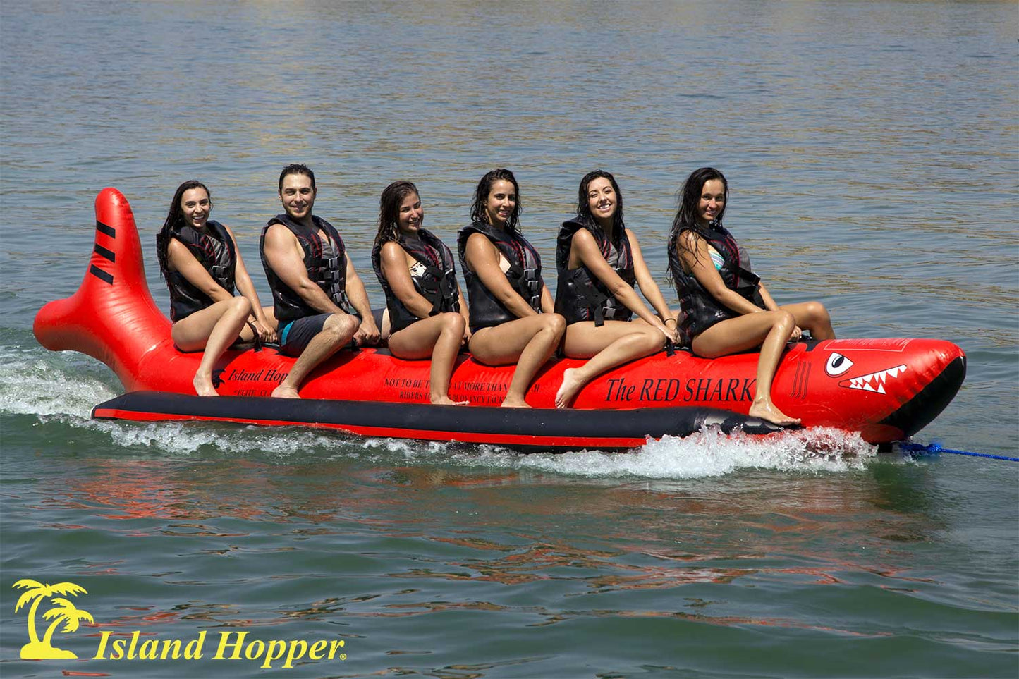 Island Hopper Red Shark 6 Person Elite Class Banana Boat Towable Tube
