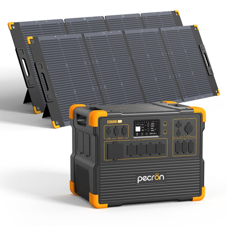 PECRON E3600LFP Solar Generator Kit – 3600W, 3072Wh LiFePO4, 2400W Solar Power