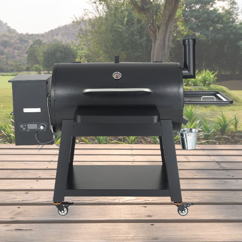 62" Heavy Duty Portable Wood Pellet BBQ Grill With Cart (SAK91308)