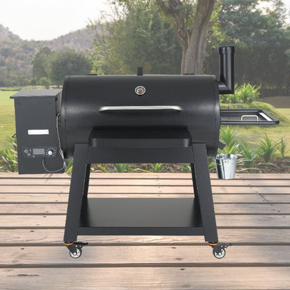 62" Heavy Duty Portable Wood Pellet BBQ Grill With Cart (SAK91308)