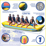 Island Hopper 6 Person Elite Class Inline Banana Boat Towable Tube