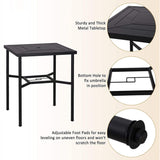6‑Piece Outdoor Patio Bar Set with Dining Table, Umbrella, and Swivel Bar Stools (umbrella base not included)