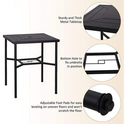 6‑Piece Outdoor Patio Bar Set with Dining Table, Umbrella, and Swivel Bar Stools (umbrella base not included)