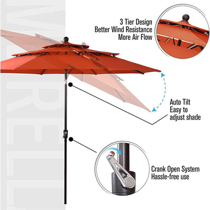 6‑Piece Outdoor Patio Bar Set with Dining Table, Umbrella, and Swivel Bar Stools (umbrella base not included)