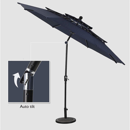 6‑Piece Outdoor Patio Bar Set with Dining Table, Umbrella, and Swivel Bar Stools (umbrella base not included)