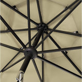 6‑Piece Outdoor Patio Bar Set with Dining Table, Umbrella, and Swivel Bar Stools (umbrella base not included)