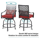 6‑Piece Outdoor Patio Bar Set with Dining Table, Umbrella, and Swivel Bar Stools (umbrella base not included)