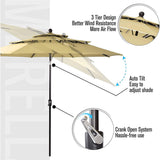 6‑Piece Outdoor Patio Bar Set with Dining Table, Umbrella, and Swivel Bar Stools (umbrella base not included)