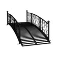 Black metal decorative bridge on a white background