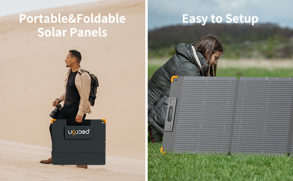 PECRON PV200 200W Portable Solar Panel – Waterproof IP67, High-Efficiency Monocrystalline