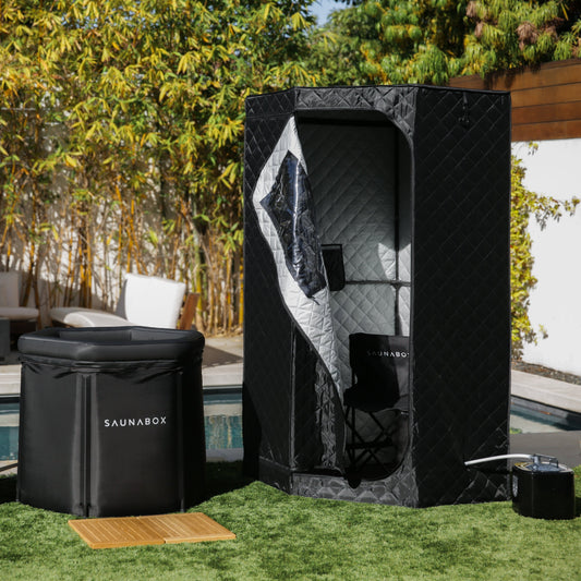 SAUNABOX® Ultimate Recovery Bundle Pro – Infrared Sauna + Cold Plunge Kit