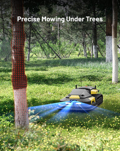 Yarbo Lawn Mower zone management aerial view – property divided into configurable GPS-guided mowing zones
