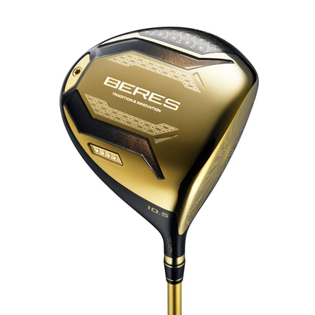 Honma BERES 10 Four-Star driver from men's package set – gold finish, laser-cut Kiriko crown