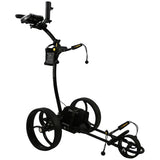 Black golf push cart on a white background
