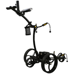 Black golf push cart on a white background