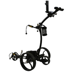Black golf push cart on a white background