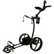 Black golf push cart on a white background