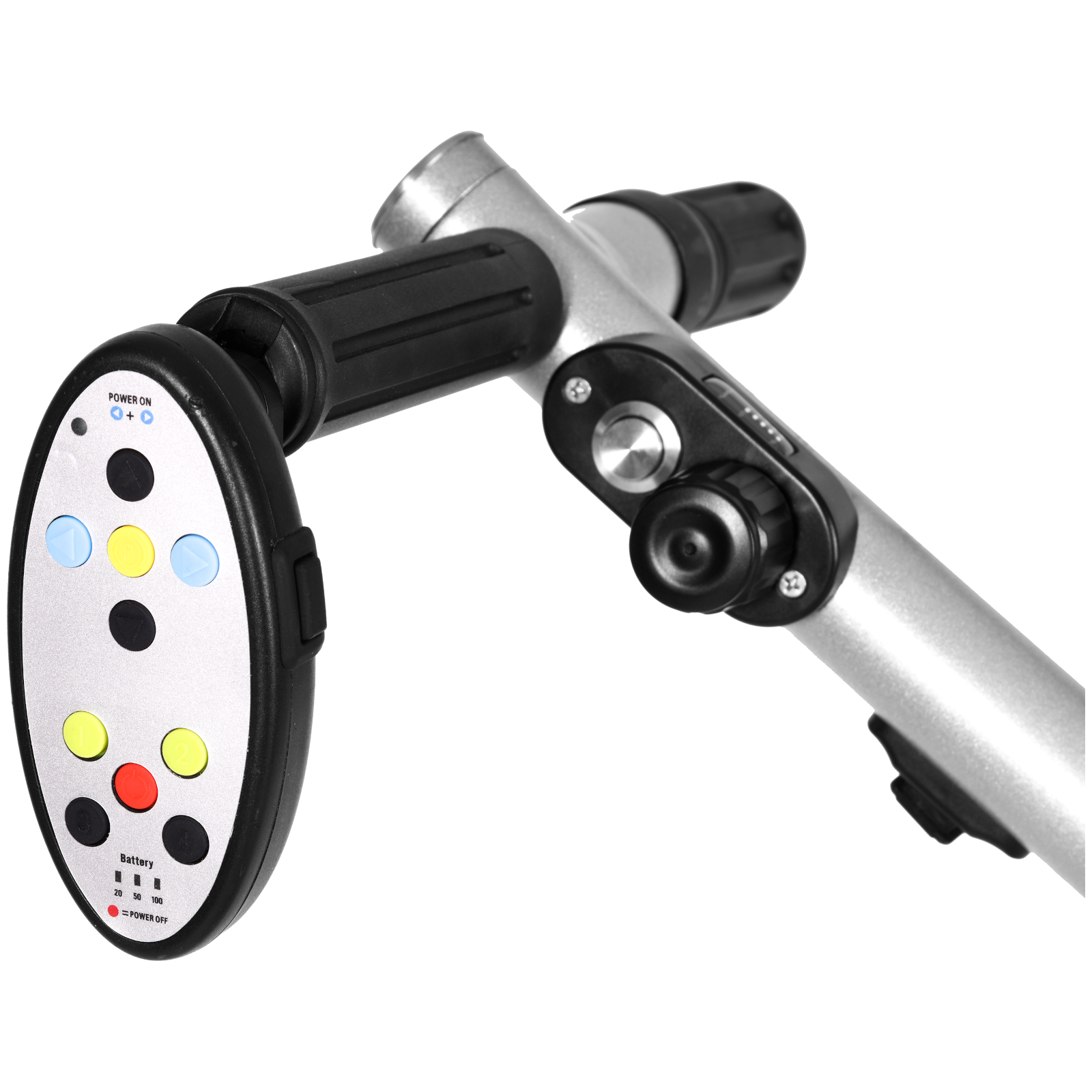 Golfer using remote control with BatCaddy EVO II Remote


