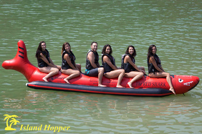 Island Hopper Red Shark 6 Person Elite Class Banana Boat Towable Tube