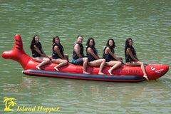 Island Hopper Red Shark 6 Person Elite Class Banana Boat Towable Tube