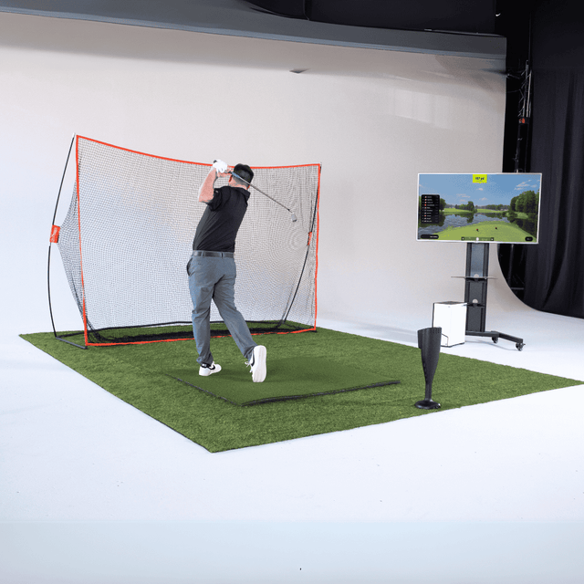 Red Stakes Golf RSG One Starter Bundle in home golf simulator


