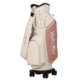 Malbon x Honma pink ivory wheel golf bag