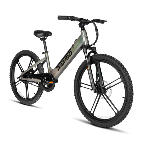 Rambo Kid’s 24" Chameleon Electric Bike – 250W Motor, Up to 16 MPH
