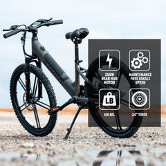 Rambo Kid’s 24" Chameleon Electric Bike – 250W Motor, Up to 16 MPH
