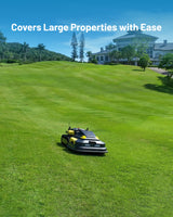 Yarbo Lawn Mower Pro climbing a steep grassy slope